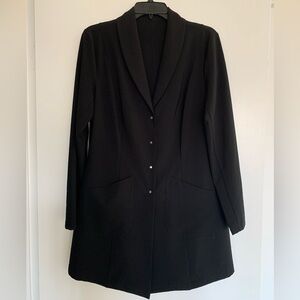BABETTE BLACK BLAZER MINT CONDITION ANY SEASON WORK PLAY TRAVEL LONG ELEGANT 😀